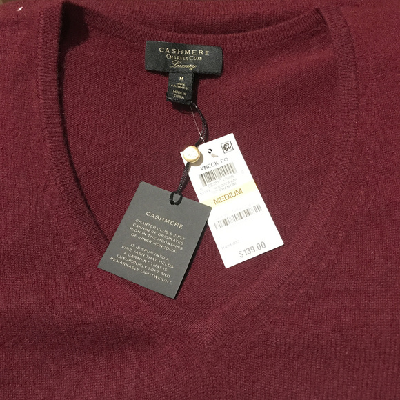 Charter Club Pure Cashmere V-neck Sweater - Picture 2 of 4